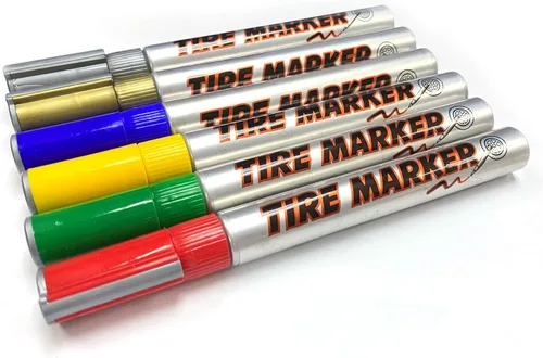 MC MOTOPARTS Permanente Blanco Rojo Azul Verde Amarillo Neumático Marcador Lettering Pintura Herramienta Automotriz Motocicleta Cuidado Kit