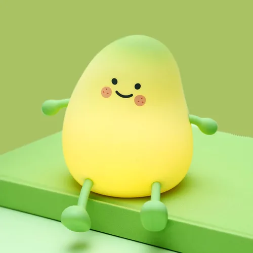 Miniatura 7 de Linda luz nocturna para niños, lámpara de sueño de mango, luz cálida, decoración de dormitorio, luz nocturna de silicona, luces nocturnas de bebé