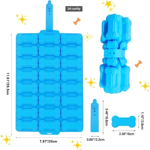 Miniatura 2 de 2 moldes de silicona, moldes de golosinas para perros, para hornear, moldes antiadherentes para huesos de perro para chocolate, dulces, pudín