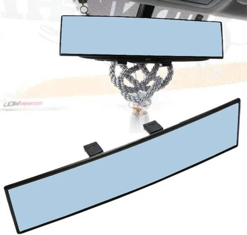 Miniatura 9 de iJDMTOY Espejo retrovisor plano de clip universal JDM de 300mm 12 pulgadas de ancho compatible con automóvil, SUV, camioneta, camión, etc
