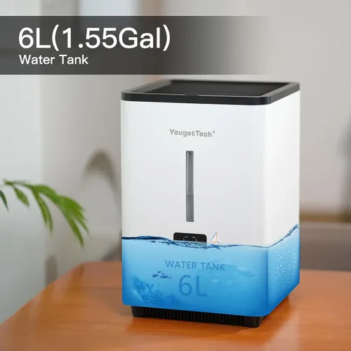 Miniatura 5 de Humidificadores evaporativos para habitación grande de dormitorio, 1.55 galones, humidificador evaporativo de niebla fría de 20 W, 7 velocidades
