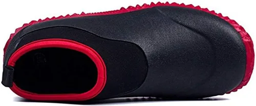 Miniatura 18 de SYLPHID Zapatos de jardín para hombre, zapatos de lluvia impermeables de neopreno para campamento, cuidado del césped, jardinería y trabajo