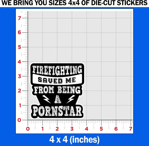 Miniatura 3 de Firefighting Saved Me From Becoming A P*rnstar - Adhesivo de bombero para hombres, padre, papá, sombrero duro, calcomanías divertidas de vinilo