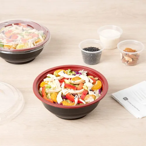 Miniatura 4 de Restaurantware Tazones de plástico para alimentos de 18 onzas, 200 recipientes desechables con tapa, aptos para Mircowave, sin BPA, cuencos