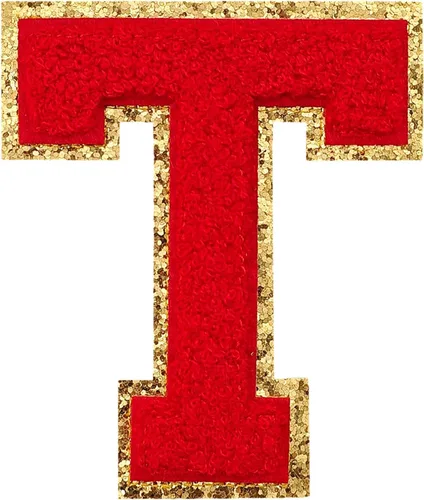 Miniatura 87 de GYGYL - 3 parches de letras deportivas de felpilla con purpurina, parches para planchar de tamaño grande para decoración de disfraces