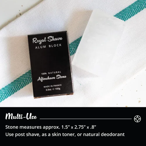 Miniatura 4 de ROYAL SHAVE Bloque de alumbre 100% natural para hombres, piedra calmante para después del afeitado, alivia las quemaduras de la maquinilla