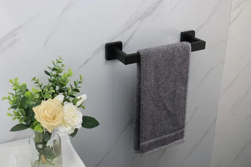 Miniatura 3 de TocTen Toallero de Baño - Base Cuadrada Engrosada SUS304 Barra de Toallas de Acero Inoxidable para Baño, Accesorios de Baño Varilla de Toallas
