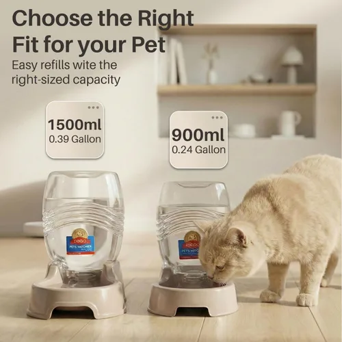 Miniatura 7 de Dispensador automático de agua Flexzion por gravedad para mascotas para gato y perro - Dispensador de agua recargable automático antideslizante