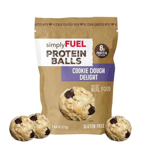 Miniatura 15 de simplyFUEL - Bolas de proteína de alimentos integrales con probióticos, bocadillos de chocolate y almendras y coco, 0.28 oz de proteína, bolas