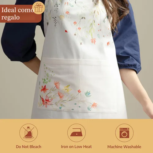 Miniatura 5 de Maison d' Hermine Delantal 100% de algodón para mujeres con bolsillo de cocina delantal de chef para hombres para cocinar primavera verano 001
