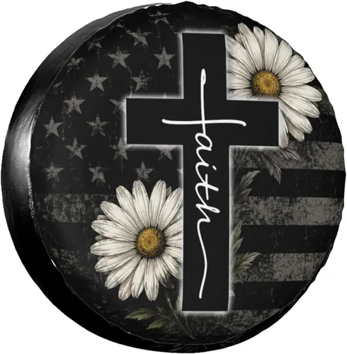Miniatura 11 de Bee Wings Blooms Spare Tire Cover Wheel Protectors Dust-Proof Wheel Tire Cover Fit Trailer, Rv, Sand Many Vehicle 14inch