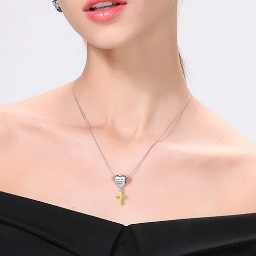 Miniatura 4 de Religiosa Cruz Charm Escritura Versículo Bíblico Grabado Cuentas de Oro Encantos para Pulseras Pandöra
