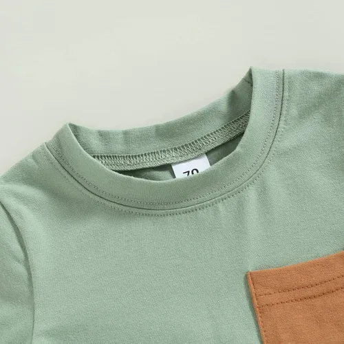 Miniatura 80 de Conjunto de camiseta de manga corta para bebé niño y niña, camiseta de manga corta, pantalones cortos casuales, ropa para recién nacidos, 6, 12, 18