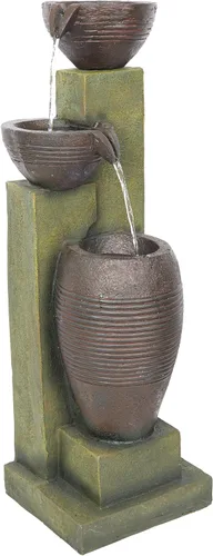 Miniatura 13 de Alpine Corporation GIL140 - Fuente de cerámica para interiores y exteriores de 43 pulgadas de alto con luces LED reemplazables, función de agua