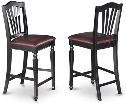 Miniatura 4 de East West Furniture CHEL5-BLK-LC - Juego de mesa de comedor de 5 piezas de altura de mostrador, incluye una mesa de cocina cuadrada con hojas