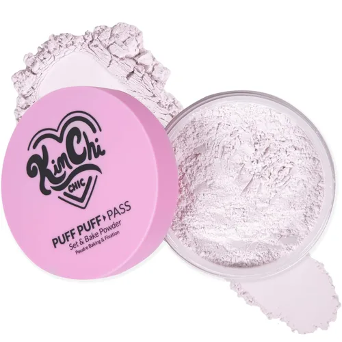 Miniatura 21 de Kimchi Chic Beauty Puff Puff Pass Set y polvo fijador Bake para maquillaje, borla de polvo facial suelto extra esponjoso, maquillaje facial suave
