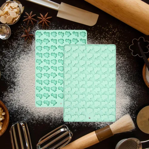 Miniatura 5 de 2 moldes de silicona para chocolate, fondant, dulces, galletas, galletas, gelatina y perros, 152 cavidades en total (dinosaurios)