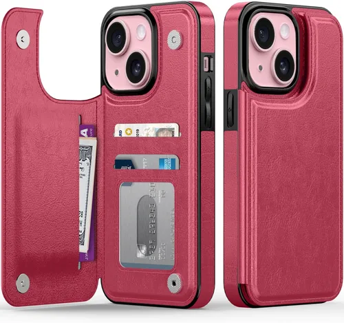 Miniatura 57 de FUNMIKO Funda tipo cartera para iPhone 13 con tarjetero, bloqueo RFID, protección de grado militar y obras de arte impresas con rayos UV, cierre