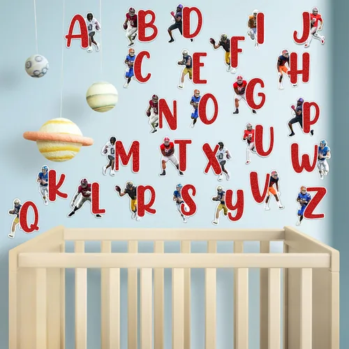 Miniatura 7 de Seyal® Adhesivo de pared con alfabeto de fútbol americano A-Z