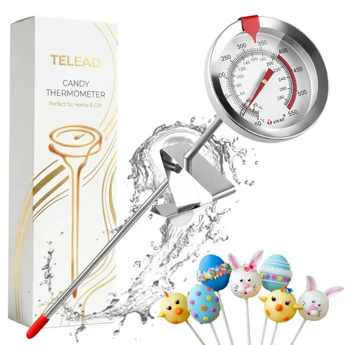 Miniatura 10 de Termómetro de caramelo que brilla en la oscuridad, impermeable, IP67-9 pulgadas, para freír y dulces con clip para olla, alto calor, impermeable