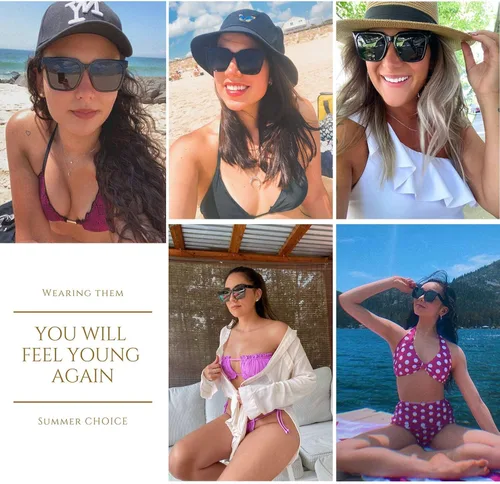 Miniatura 3 de mosanana Gafas de sol cuadradas de gran tamaño para mujer estilo simple y moderno MS51917