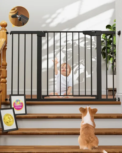 Miniatura 36 de Cumbor Puerta de bebé extra alta de 36 pulgadas para escaleras, puerta para perros de 29.7-40.6 pulgadas de ancho para puertas, puertas de mascotas