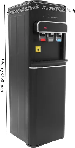 Miniatura 7 de Dispensador de agua de carga inferior de 5 galones, enfriador de agua con boquillas de agua caliente y fría para oficina, hogar, sala de estar Negro