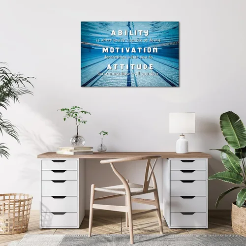 Miniatura 3 de iHAPPYWALL Cuadro grande para piscina, arte de pared, ejercicio relajante con habilidad, motivación, actitud, inspirador, gimnasio, póster impreso