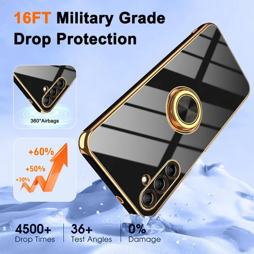 Miniatura 6 de Gritup Funda para Samsung Galaxy A14 5G: Funda Samsung A14 con 2 Protectores de Pantalla, Soporte de Anillo con Rotación 360°, Soporte Magnético