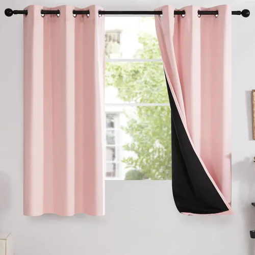 Miniatura 72 de Deconovo Cortinas 100% opacas, cortinas de ventana con aislamiento térmico, paneles reductores de ruido, cortinas de forro negro, con ojales