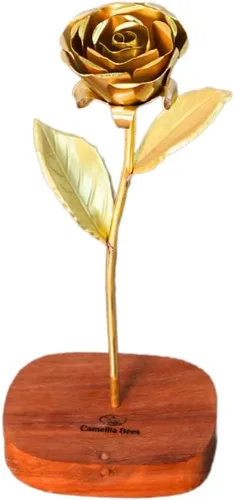 Miniatura 11 de Camellia Bees Rosa de madera, regalo de flores de aniversario de madera para San Valentín, día de la madre, 5º aniversario de boda, regalo de madera