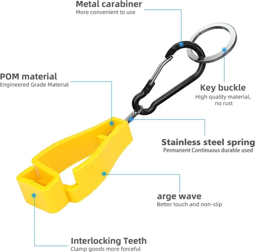 Miniatura 2 de NANHONG 4PCS, Clips para Guantes para Soportes de Guantes de Trabajo, Clip para Guantes, Accesorios para Cinturón de Servicio, Clips para Guantes
