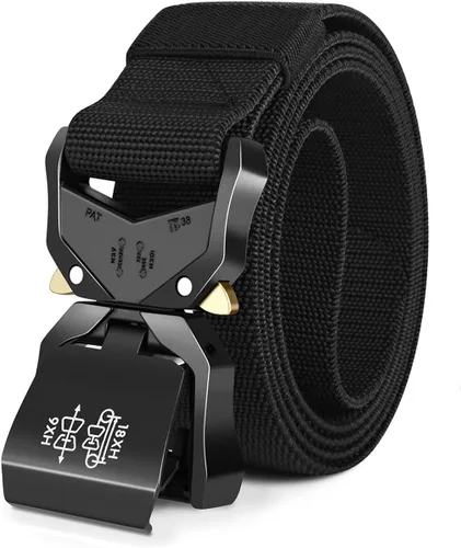 Miniatura 11 de Cinturón táctico para hombres y mujeres, cinturón de trabajo militar de nailon con hebilla de liberación rápida, regalo con bolsa Molle y clip