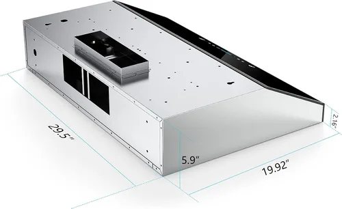 Miniatura 7 de IKTCH campana extractora de 30 pulgadas para debajo del gabinete, 900 CFM, ventilador de 4 velocidades, acero inoxidable negro y vidrio templado