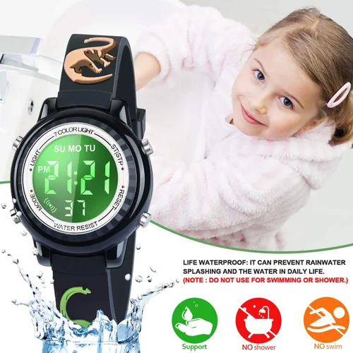 Miniatura 18 de Relojes LED impermeables para niños con alarma, juguetes para niños, regalos para niñas de 3 a 10 años