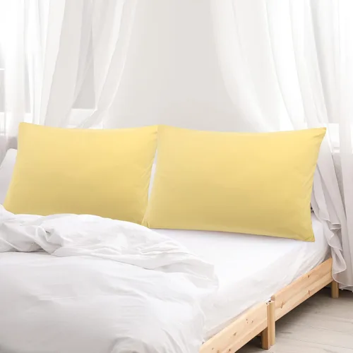 Miniatura 9 de uxcell Paquete de 2 fundas de almohada de microfibra suave serie 1800 con cremallera estándar (20 x 26 pulgadas), color dorado