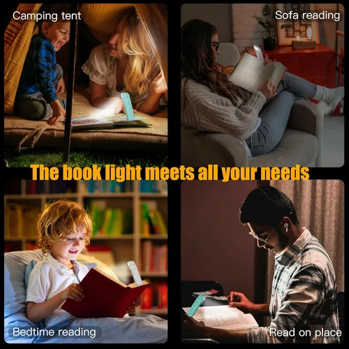 Miniatura 7 de KunHe Paquete de 10 Luces de Libro Recargables por USB al por Mayor para Leer de Noche en la Cama, Luces de Lectura LED con Clip para Niños