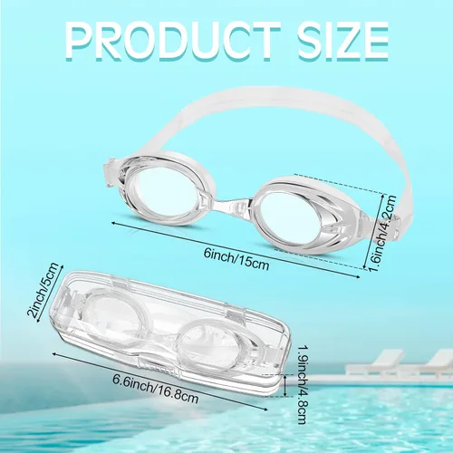 Miniatura 2 de Hoteam Swim Goggles for Adult Bulk, Anti Fog Anti UV No Leaking Swimming Glasses with Cases, Clear Unisex Vision Goggles