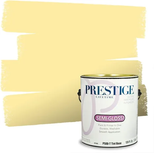 Miniatura 103 de PRESTIGE Pinturas Pintura Exterior e Imprimación En Uno, 1 Galón, Satinado, Pareja Comparable de Benjamin Moore* Amarillo* 320BM-PCM