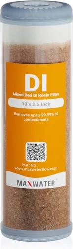 Cartucho de filtro de resina DI de cama mixta recargable. Se adapta a la mayoría de aberturas de estilo ancho de 3 pulgadas, tamaño estándar de 10