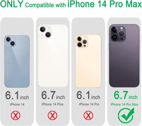 Miniatura 2 de Funda magnética compatible con iPhone 14 Pro Max, compatible con carga inalámbrica MagSafe, parte trasera transparente antiarañazos, a prueba