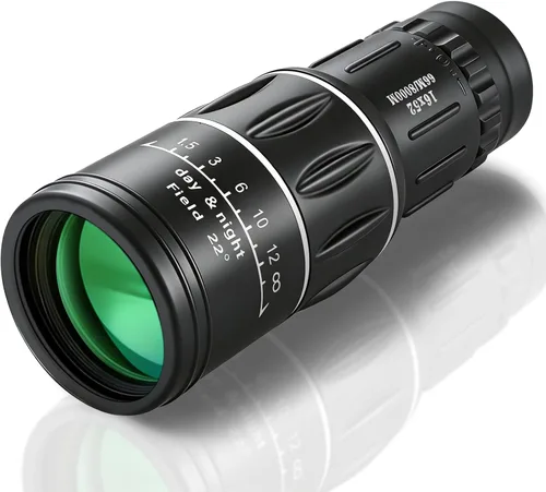 Telescopio monocular de 16 x 52 de alta potencia para adultos, monocular prisma compacto con lente HD para observación de aves, senderismo, viajes y
