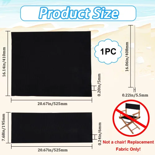 Miniatura 3 de GORGECRAFT Fundas para sillas de directores de 21 ~ 16 x 8 ~ 21 pulgadas, funda de asiento de lona negra para asiento y respaldo con palo de madera