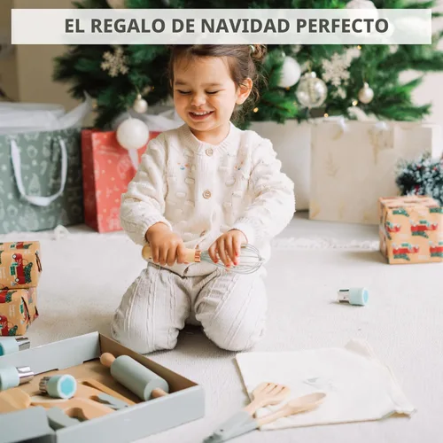 Miniatura 8 de Juego de cocina y horneado de madera para niños, herramientas de cocina seguras y reales que dan a los niños una experiencia de cocina divertida.