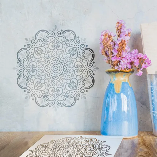 Miniatura 3 de GSS Designs - Plantillas decorativas de mandala grandes para bricolaje, 16 x 16 pulgadas para pintar en madera, pared, piso, lienzo, tela, Mandala