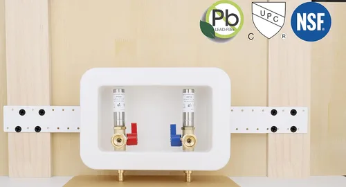 Miniatura 3 de WHK Pex - Caja de salida para lavadora, caja de pared para lavadora con válvula de agua empotrada de drenaje, caja central de doble drenaje de 1/2