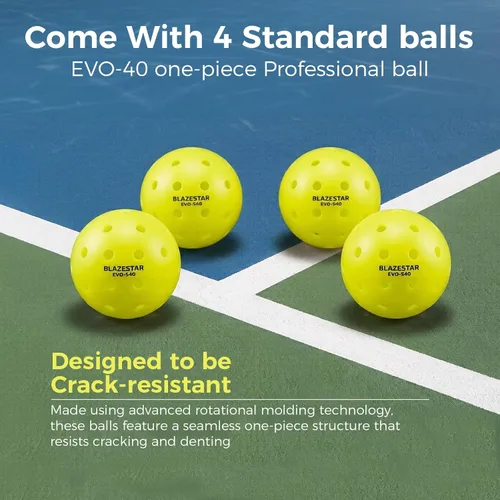 Miniatura 5 de X Blazerstar - Juego de 2 palas de pickleball aprobadas por USAPA, raquetas de fibra de vidrio con 4 bolas duraderas para exteriores y 1 bolsa, Azul