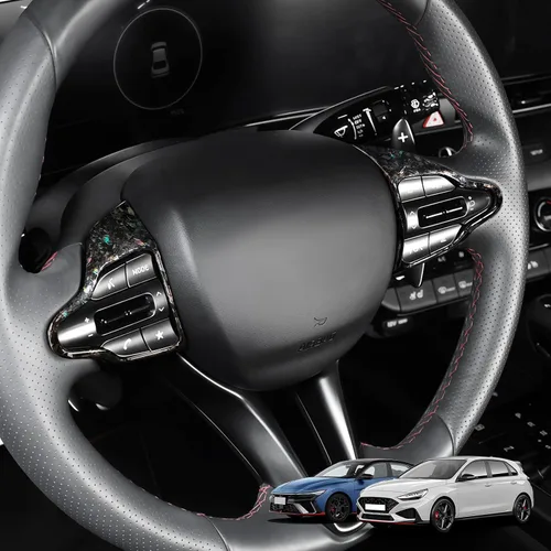 Miniatura 14 de Cubierta del botón de control del volante compatible con Hyundai Veloster JS N line 2019-2022 Hyundai Kona N Hyundai Elantra CN7 N Hyundai i30
