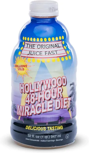Hollywood Miracle Diet Dieta de 48 horas, mezcla natural de bebida y fruta-32 oz