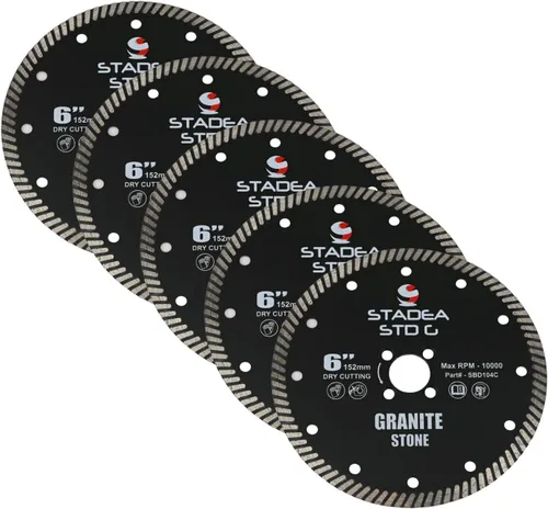 Miniatura 17 de SBD101C Hoja de sierra de diamante de 4 pulgadas de corte continuo turbo seco - Corta granito cuarcita, compatible con amoladora, cortador